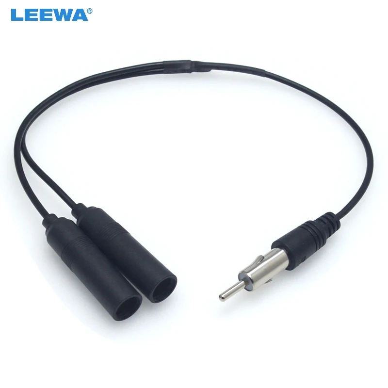 

LEEWA 10pcs Auto Antenna FM/AM Antenna Cable Adapter Aluminum Plug In 1 For 2 Extension Car Stereo Audio Cable Radio Antenna