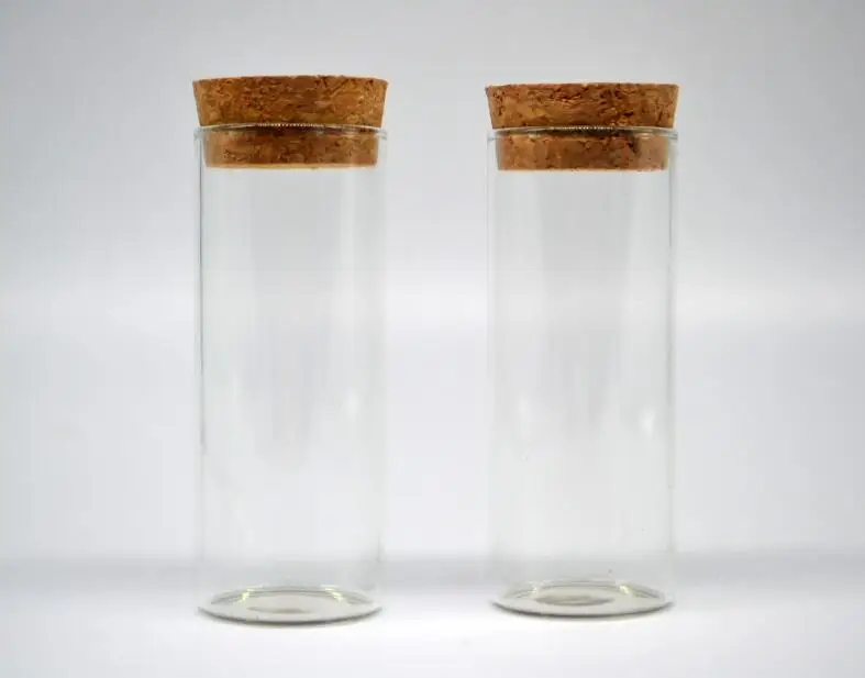 50pcs/lot 35ML 30x75mm transparent tube glass bottle jars with wooden cork fashion vial pendant glass globes jars diy finding