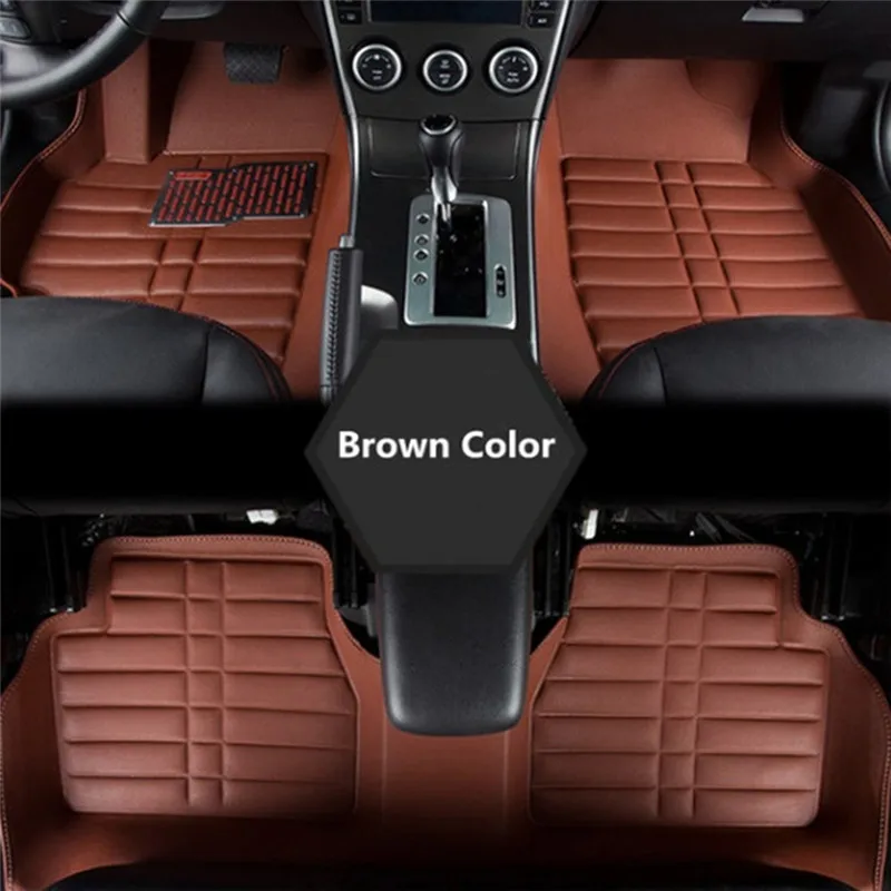 

5PCS Leather Custom Auto car floor Foot mat Universal Car Auto Floor Mats FloorLiner Front&Rear carens floor mats