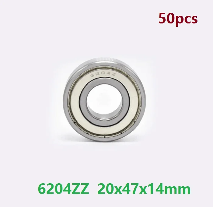 50pcs/lot 6204ZZ 6204-ZZ 6204 ZZ 2Z 20*47*14mm Ball Bearings 20x47x14mm Deep Groove Ball bearing