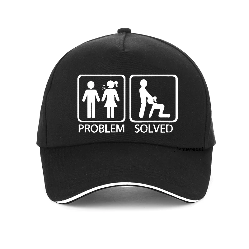 

Problem Solved cap Humor Inspired Design baseball Caps letter Print 100%cotton dad hat Unisex adjustable snapback hats gorras