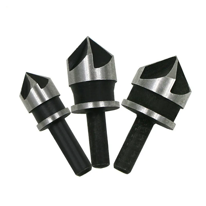 In Acciaio al carbonio 90-gradi Manico Rotondo Dare taglio Smusso Tre-pezzo 12/16/19mm smussatura Coltello Trapano La Lavorazione Del Legno Hole Opener