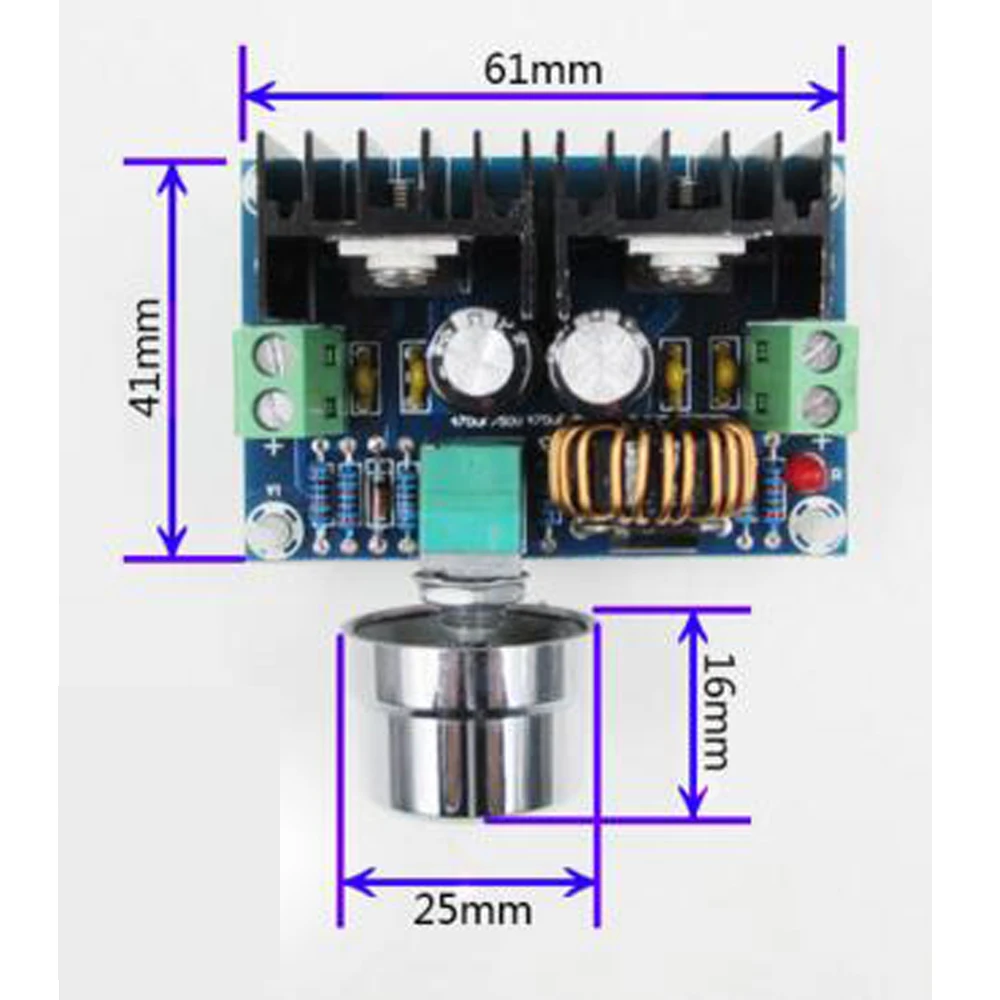 Modul Step Down DC-DC 250W 8A, Regulator tegangan DC daya tinggi