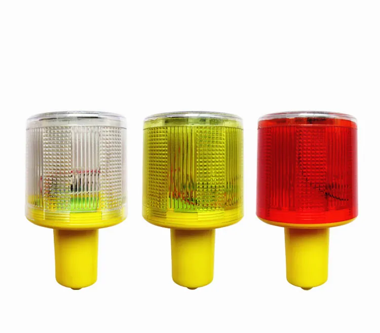 4LED Solar Powered Semaforo Attenzione, bianco/giallo/rosso LED Solare di Sicurezza Segnale Beacon Spia di Allarme