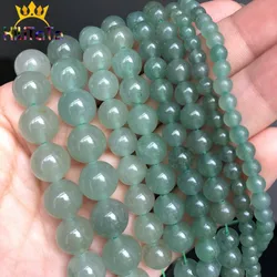 Natural Green Aventurine Jades Stone Round Loose Spacer Beads For Jewelry Making 4/6/8/10/12mm DIY Bracelets Necklace 15