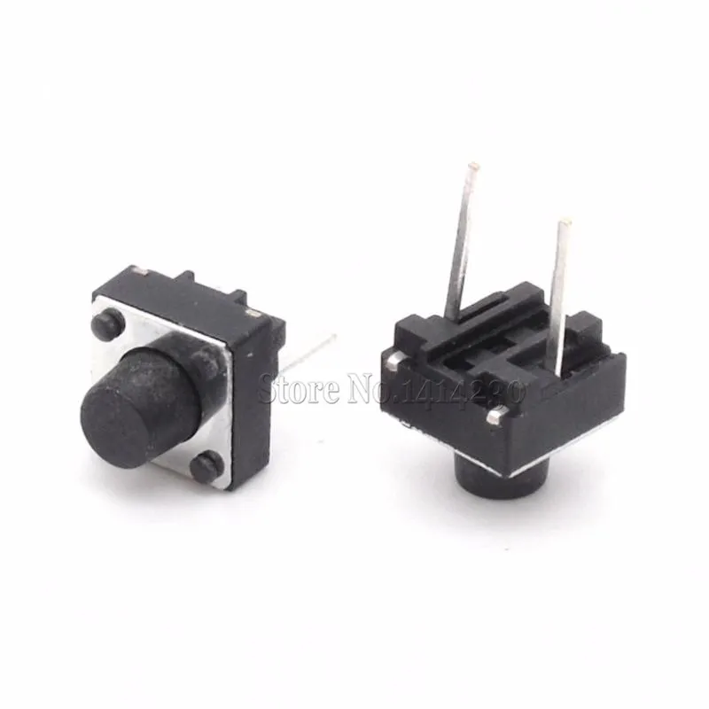 100Pcs Tactile Switch Momentary Tact 6x6x6 6*6*6mm Middle pin 2pins