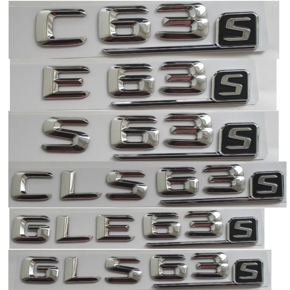 3D Chrome Letters Trunk Emblems Badges for Mercedes Benz AMG C63s E63s S63s CLS63s GLE63s GLS63s S 4MATIC CDI