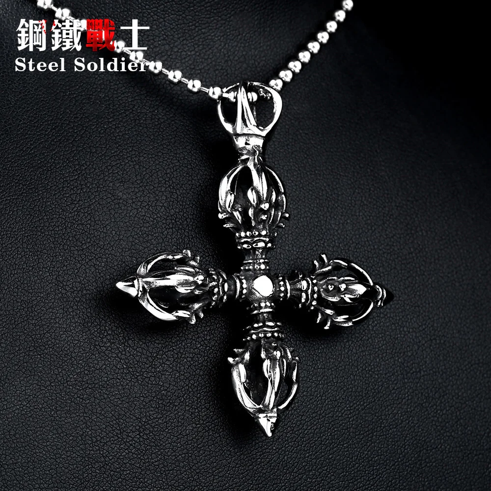 steel soldier  Hot Sale popular New Stainless Steel Vajra pestle tibetan Pendant Can bring For Man