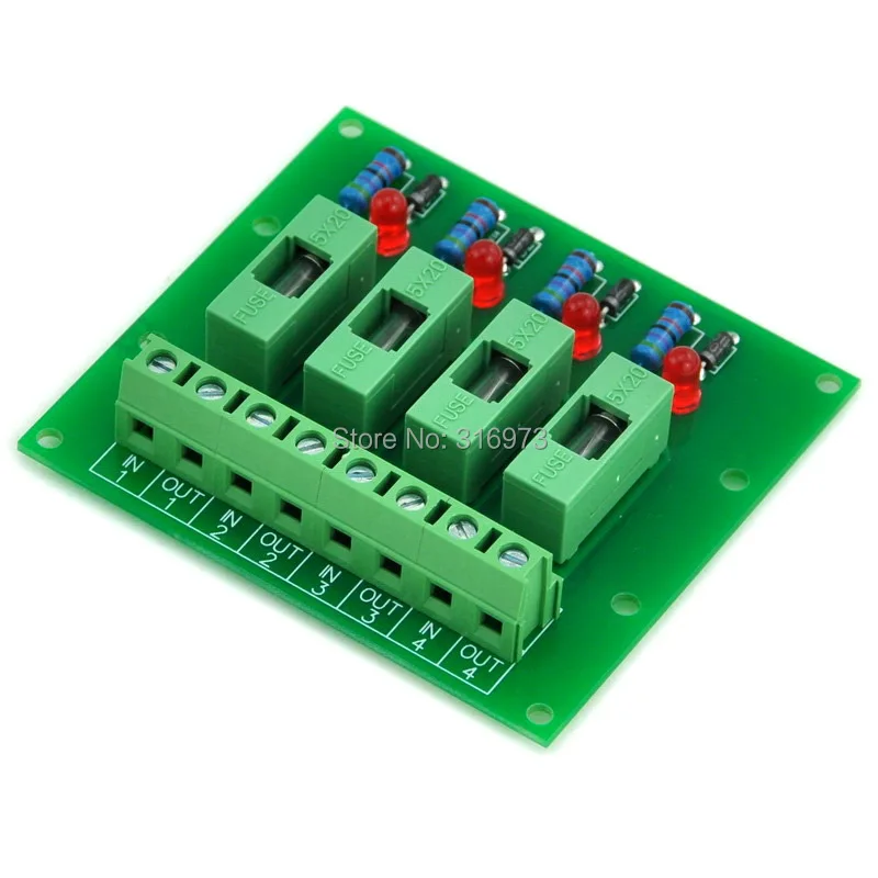 4 Channel Fuse Board, with Fuse Fail Indication, for 100~250VAC.