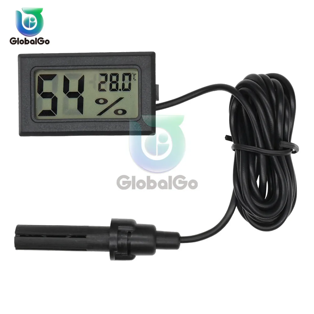 Mini LCD Digital Thermometer Hygrometer Temperature Indoor Convenient Temperature Sensor Humidity Meter Gauge Instruments Cable