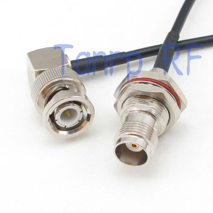 

10pcs 6in TNC female jack to BNC male right angle RF connector adapter 15CM Pigtail coaxial jumper cable RG174 extension cord