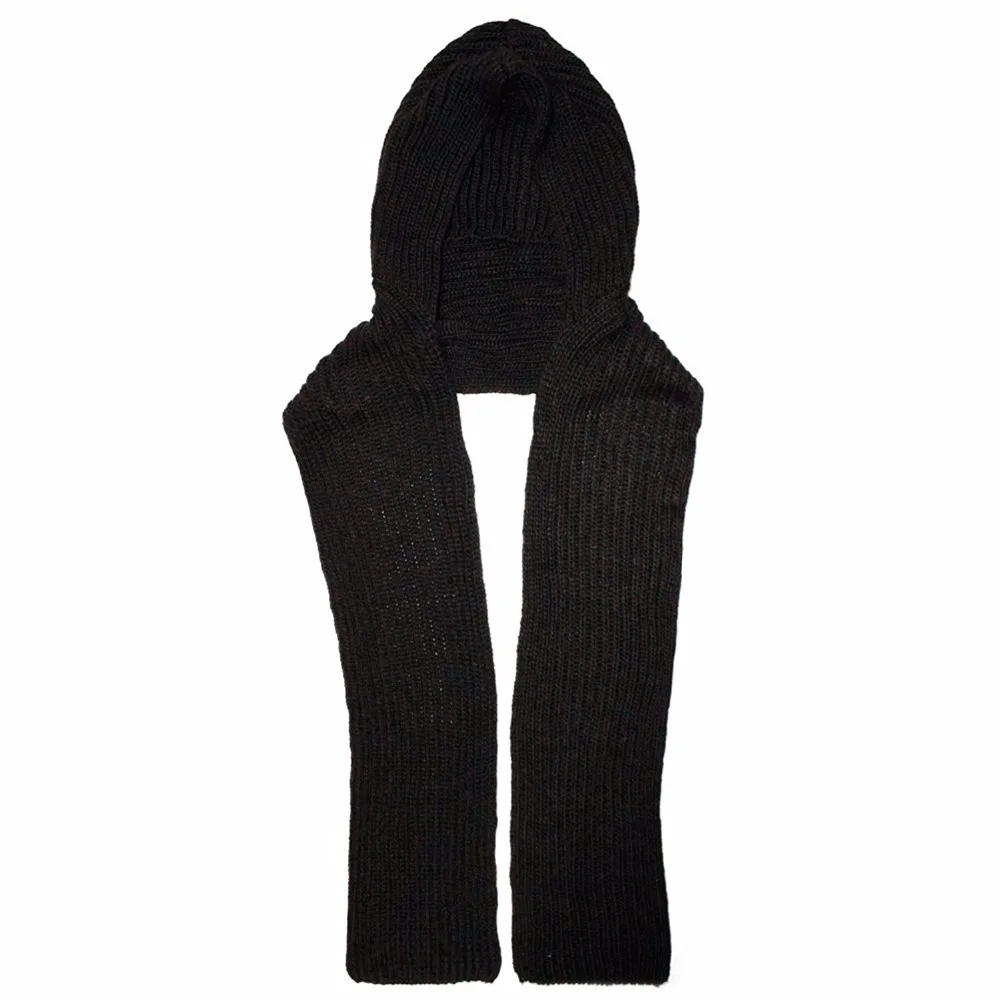 Lenço de malha feminino, lenço, aquecedor de pescoço, chapéu com capuz, inverno