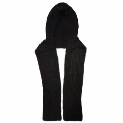 Bufanda con capucha de punto para mujer, bufanda para la cabeza, calentador de cuello, gorro con capucha, Invierno