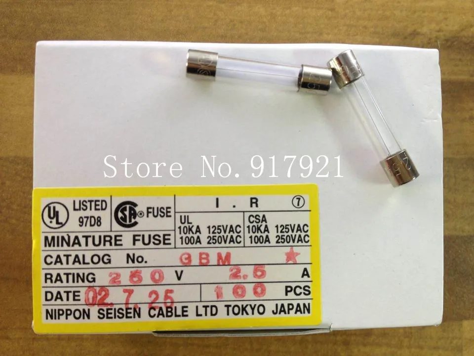 [ZOB] Imported Japanese JET GBM 6X30 2.5A250V FUSE micro insurance tube glass fuse original  --200pcs/lot