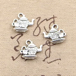 15pcs Charms Teapot 13x15mm Antique Making Pendant fit,Vintage Tibetan Silver color,DIY Handmade Jewelry