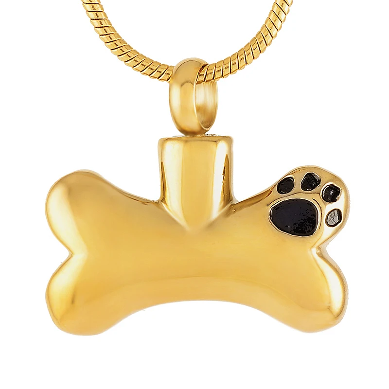 

Bone Paw Print Cremation Pendant Stainless Steel Memorial Ashes Holder Urn Necklace for Pet Dog Funeral Keepsake Jewelry