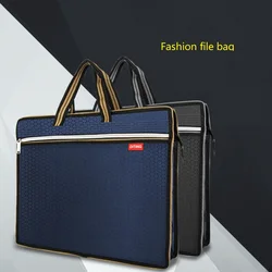 Portable A4 file bag zipper multi-layer business men women handbag briefcase canvas office conference bag Increase size