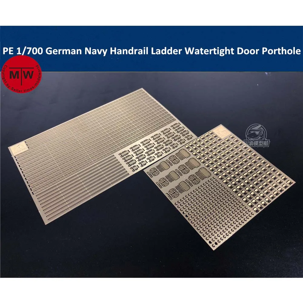 

Photo-Etched PE Handrail Ladder Watertight Door Porthole Radar for 1/700 Scale WWII German Navy Ship Model Kit