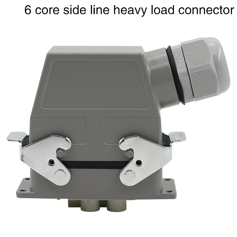 Rectangular Heavy Duty Connector HDC-HD-4/2 6 Core Pins Waterproof Aviation Industrial Machine Tool Plug Socket 80A+16A 500V