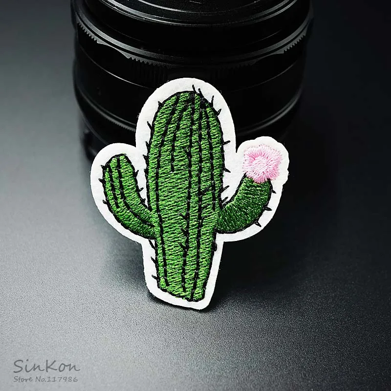 Cactus Size:4.3x5.1cm DIY Patches Cloth Patch Embroidered Cute Badges Hippie Iron On Cartoon Patches For Clothes Sticker