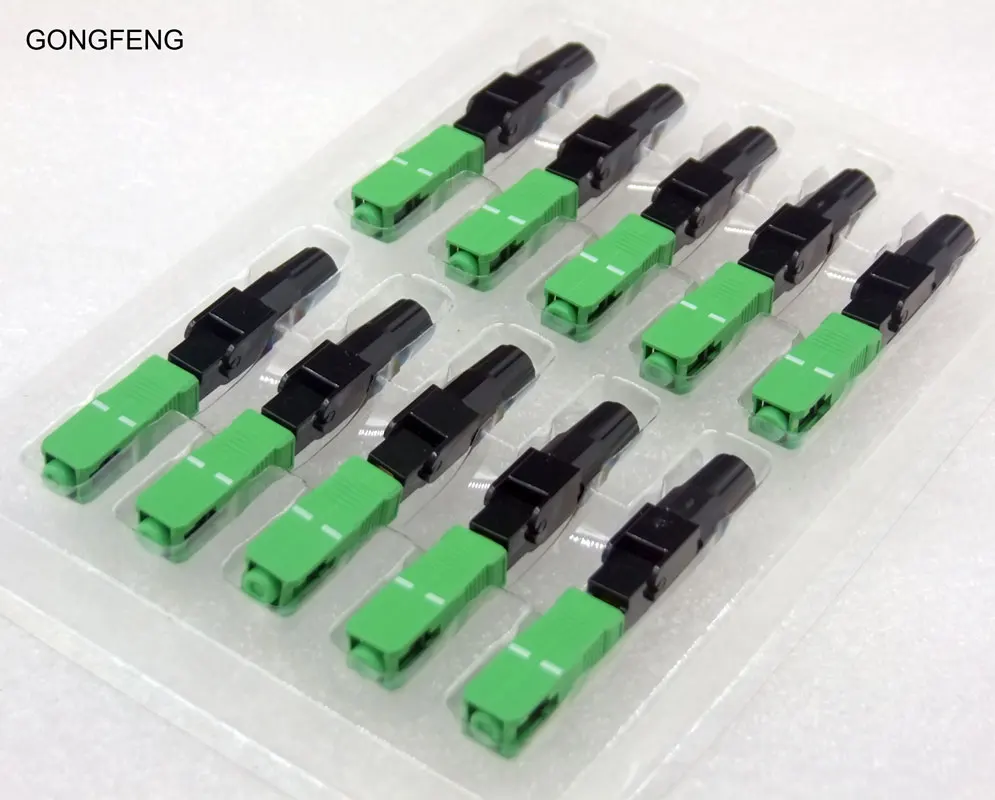 GONGFENG 100pcs New Hot Sell  SC/APC Optic Fiber Fast Connector FTTH Single Mode Quick Connector Special Wholesale TO Russia