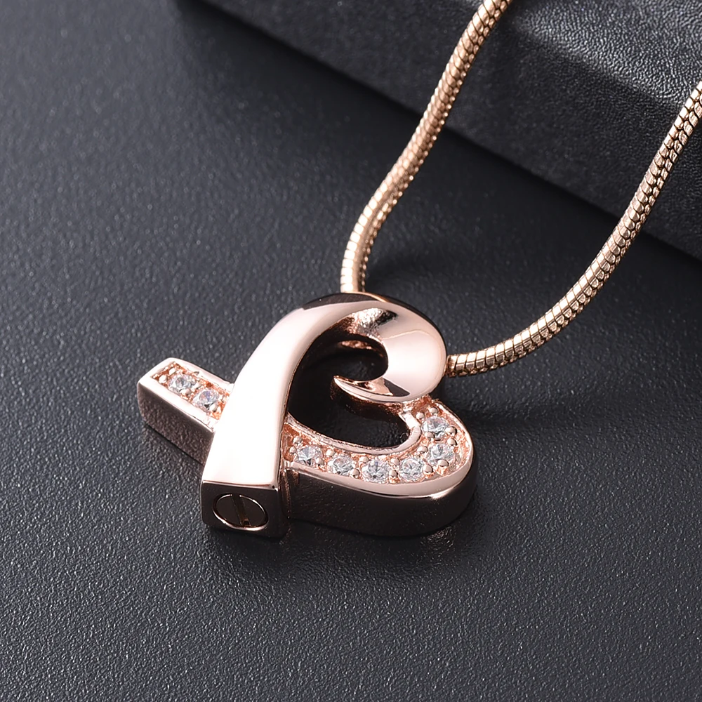 Crystals Inaly Heart Urn Pendant Stainless Steel Memorial Urn Jewelry Keepsake Cremation Necklace for Women