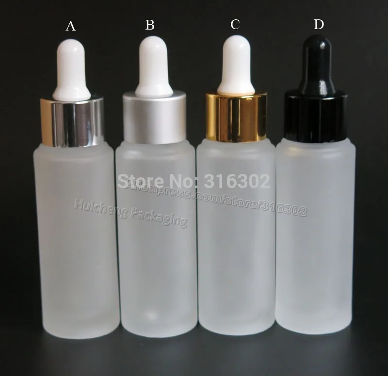 20 x 20ml 30ml 35ml Cylinder Frost Glass Piepette Dropper Bottle 1oz cylinderical Glass Essential Oil Container With Dropper