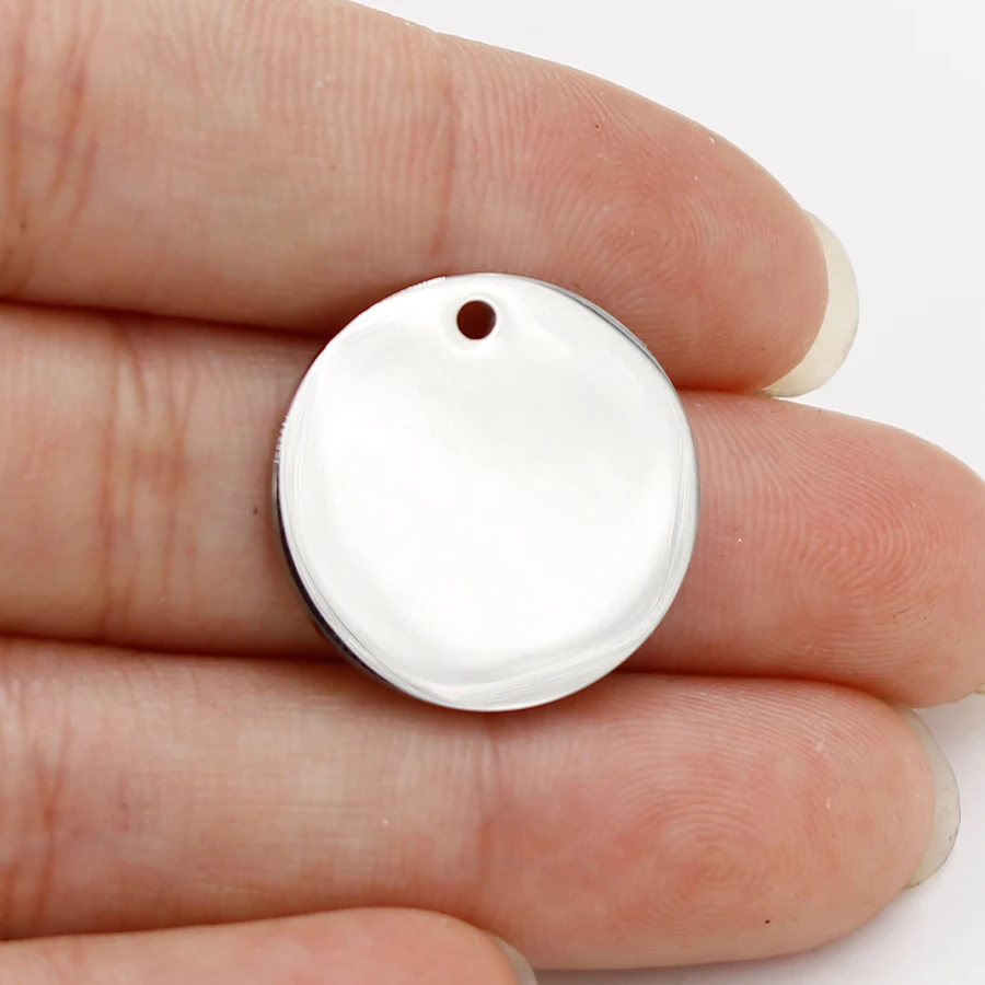 Fnixtar 20 Teile/los Größe 8-30mm Spiegel Polnischen Edelstahl Charms Runde Stanzen Rohlinge Charms Für DIY Herstellung von Schmuck Halskette – Detail 2