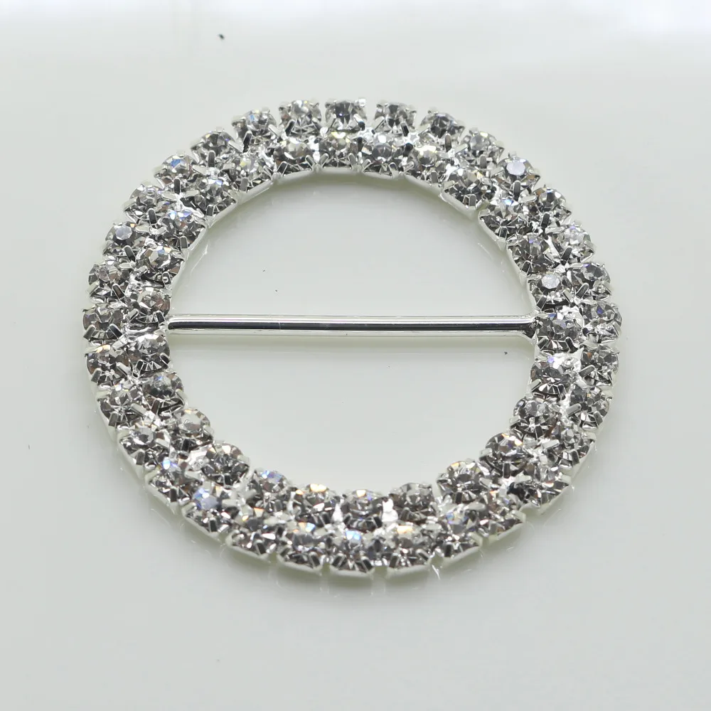Round Plated Rhinestone Buckles, Invited to the Wedding Rbbon, Belt Buckle, Decoration, Factory Price, 10Pcs