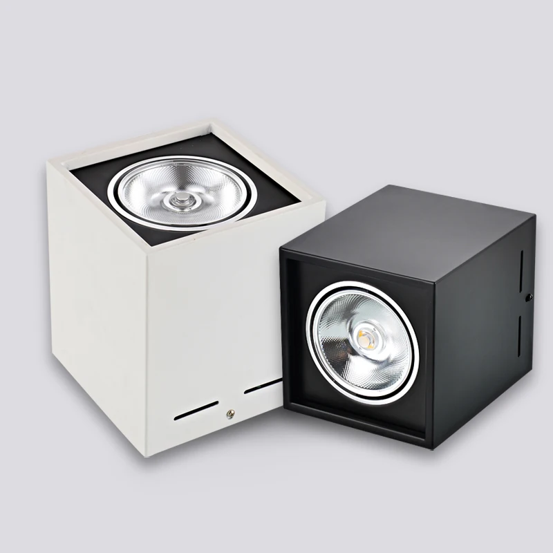 Led with the square with the lamp hole hanging ceiling lamp free 3w5W10w15W20w30w lamp black and white Suspenders