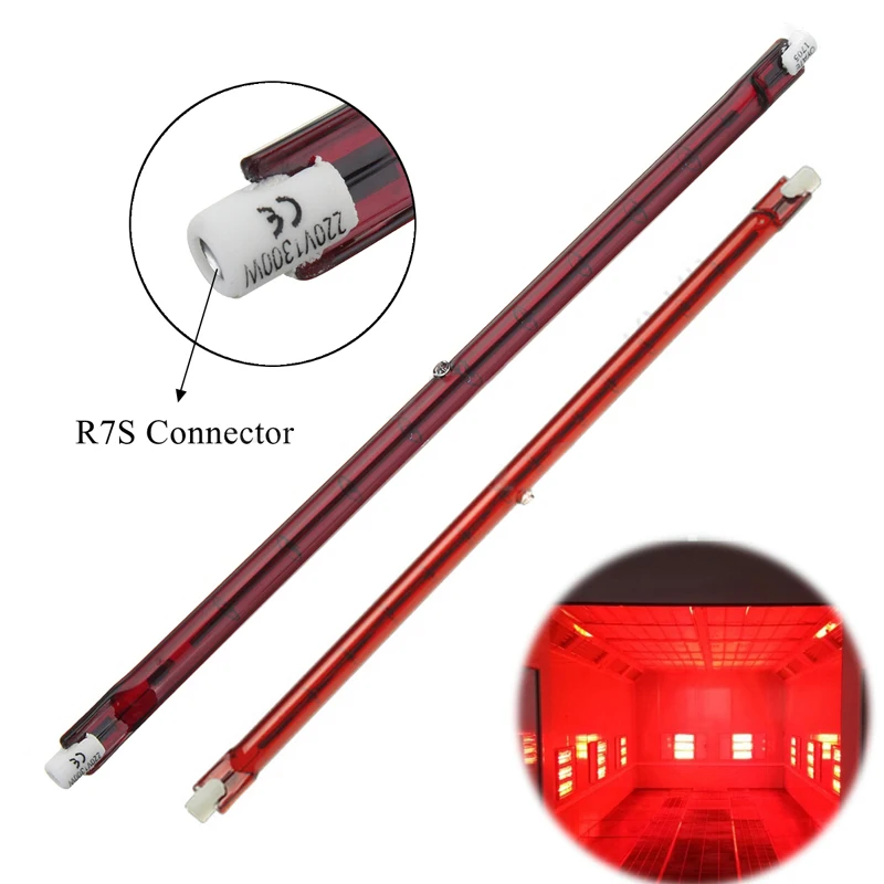 254mm AC 1300W Halogen Quartz Ruby R7S Infra-Red Heater Bar Tube Pipe Heat Lamp