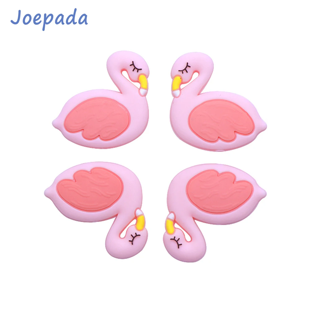 Joepada 100Pcs/lot Swan Silicone Teething Beads Food Grade Silicone Material for DIY Baby Teething Jewelry Necklace Baby Teether