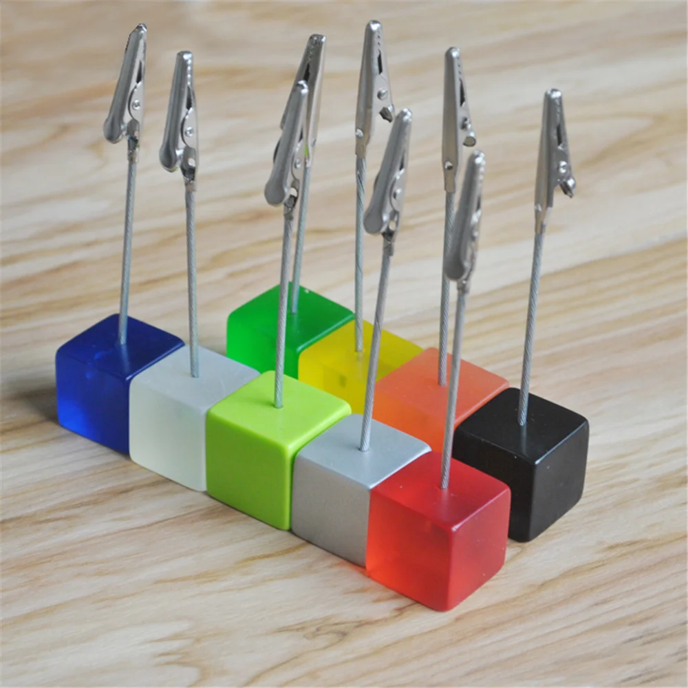10pcs Wedding Place Card Holder Picture Memo Note Photo Name Clip Resin Base