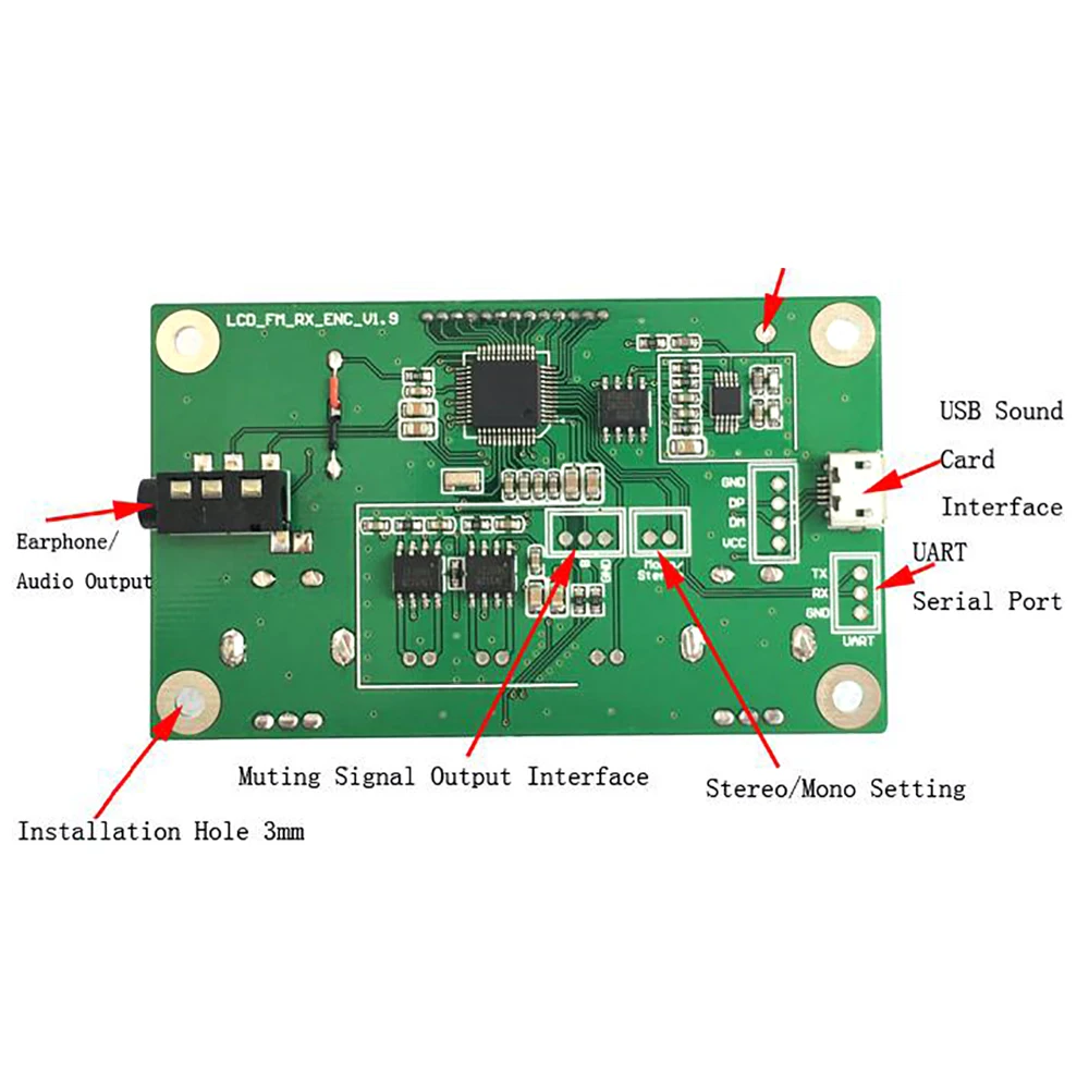 FM Radio Receiver Module LCD Display Frequency Modulation Stereo Radio Receiver Board PCB Circuit Board With Silencing 3-5V