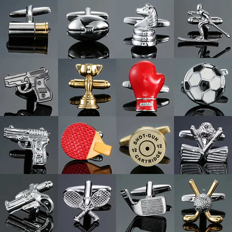 XKZM New luxury brand Cufflinks high-grade Bullet Boxing Gloves Pistol model men\'s shirts Cuff links Jewelry Gifts