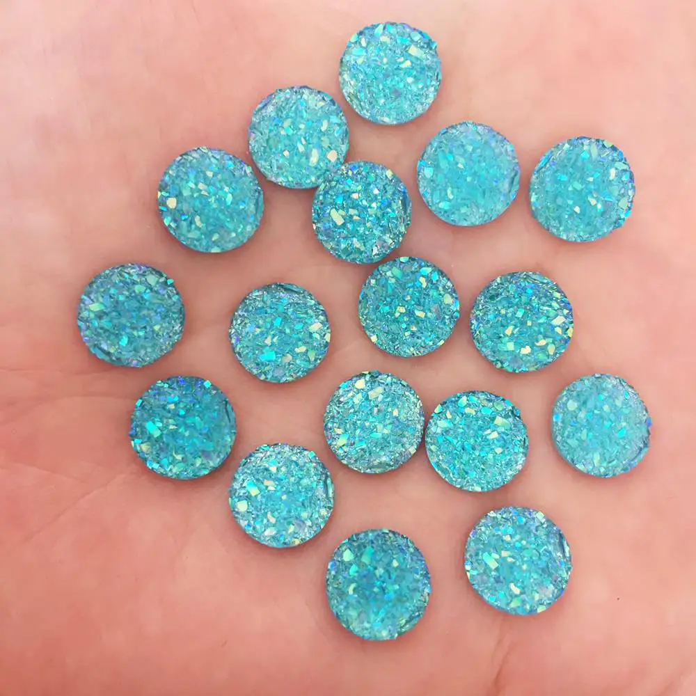 100pcs AB Resin Bling Convex surface Ore 10mm Round flatback rhinestone Ornaments DIY  Wedding appliques craft SW64