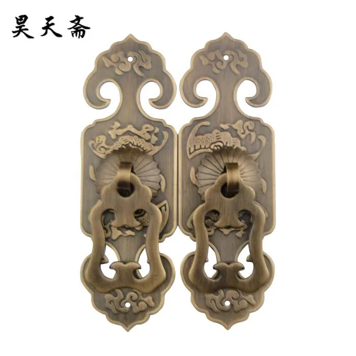 

[Haotian vegetarian] special! Chinese antique copper door handle Door Handle length 10CM HTC-263