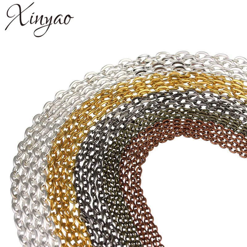 10yards/lot 2X3/3X4/3.5X4.5/4X5.5mm Metal Necklace Chains Bulk For DIY Jewelry Making Bracelets Link Chain Findings Accessories