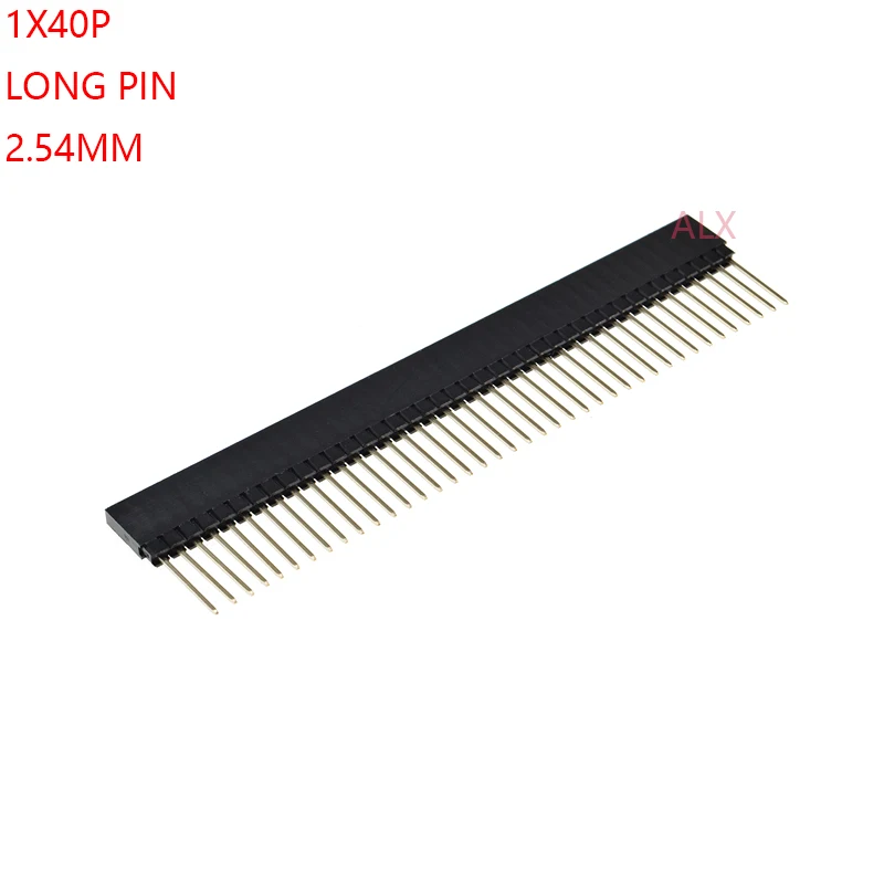 5PCS 1x40 PIN single Row Straight FEMALE PIN HEADER 2.54MM PITCH pin long 12MM Strip Connector Socket 1*40 40 PIN 40P pc104