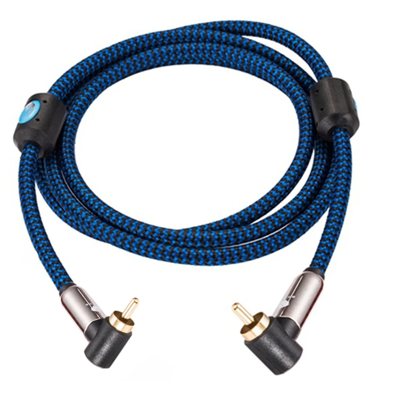 Hifi RCA Cable 90 Degrees Angle RCA to RCA Audio Cable for AMP DVD Soundbox Subwoofer Interconnection Cable 1M 2M 3M 5M 8M 10M