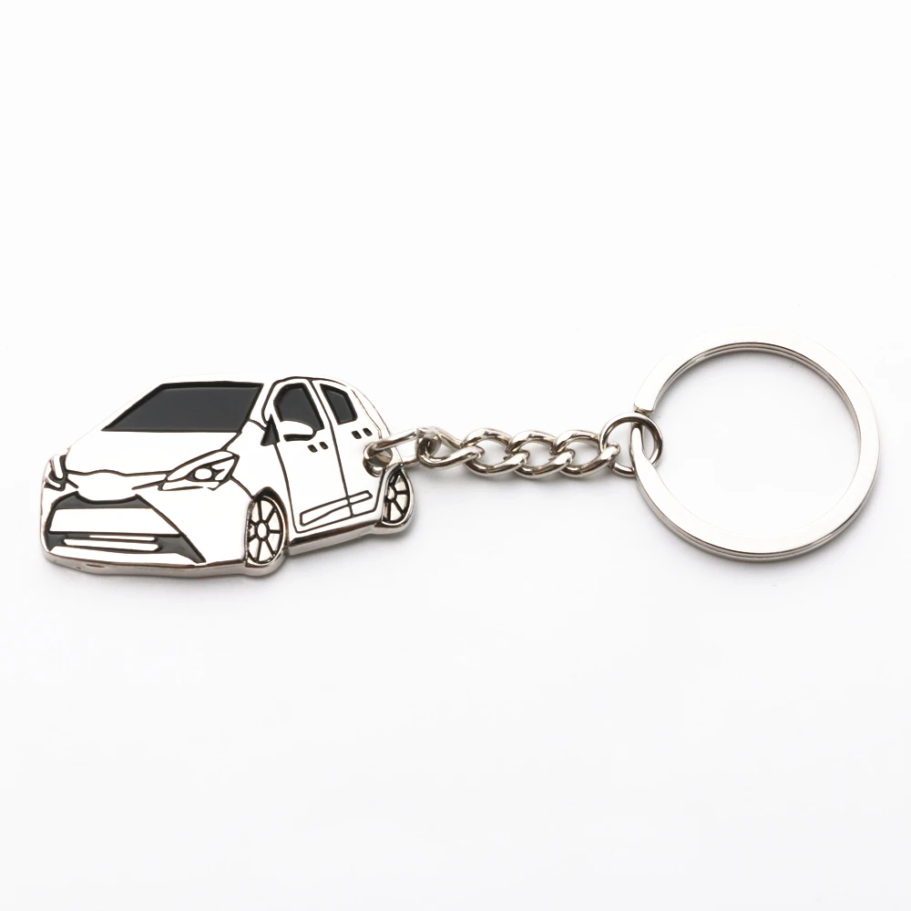 3D Design Key Ring KZinc-Aluminium Alloy Keychain eyring Car Styling Accessories For Toyota Vitz/Yaris 2017 2018