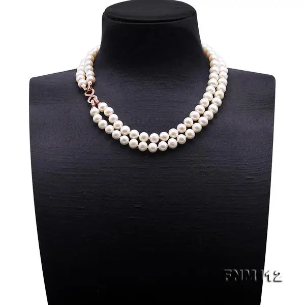 Handmade Real Pearl Jewellery,Charming Top Quality 8.5-10mm White Color Round Freshwater Pearl Necklace Long 38inches