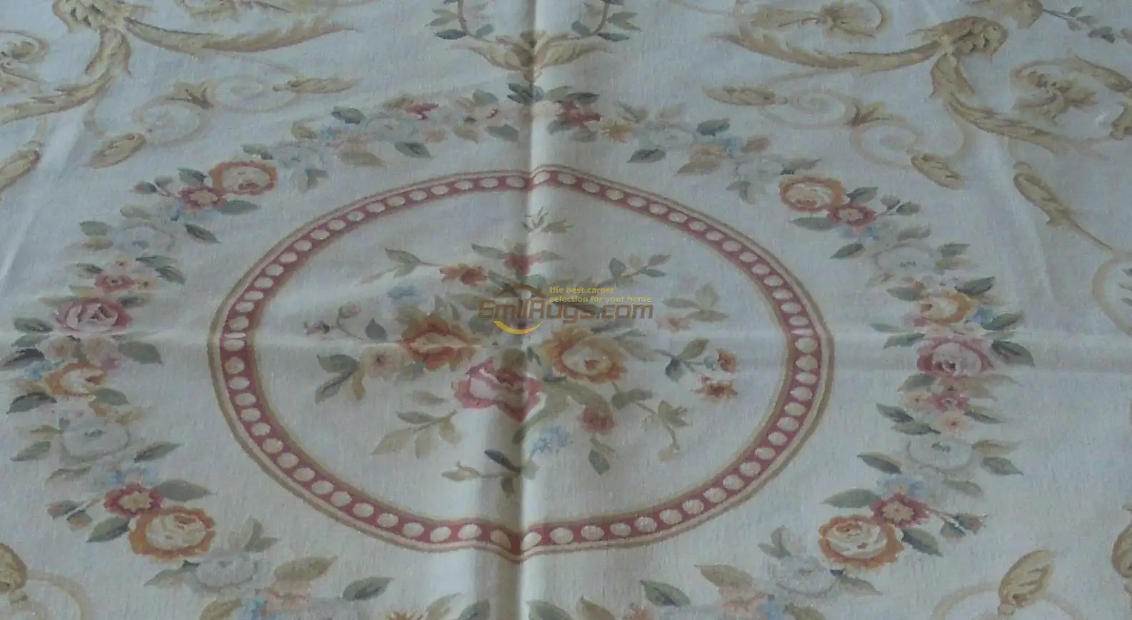 Handmade Home Decor Luxury Aubusson - Vintage Wool Floral Carpet Elegant Floral Antique Handknotted  Wool Aubusson  Carpet