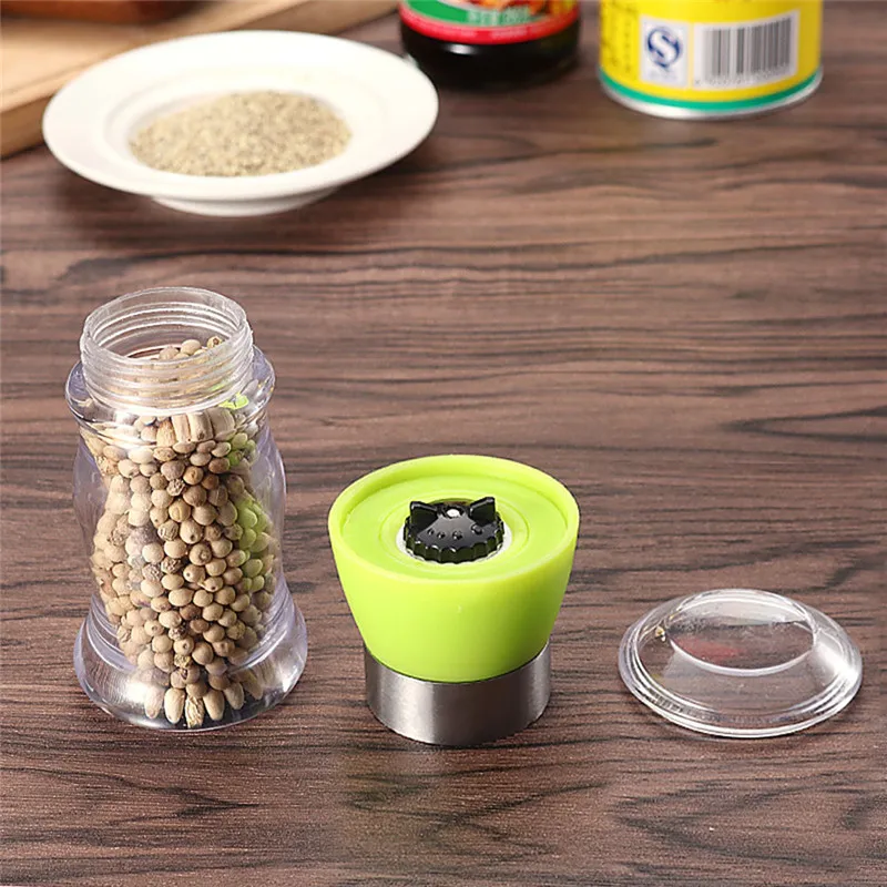 High Quality Stainless Steel Manual Salt Pepper Spice Mill Grinder With Cover Ceramic Kitchen Tools Pepper Mill Grinding Grinder