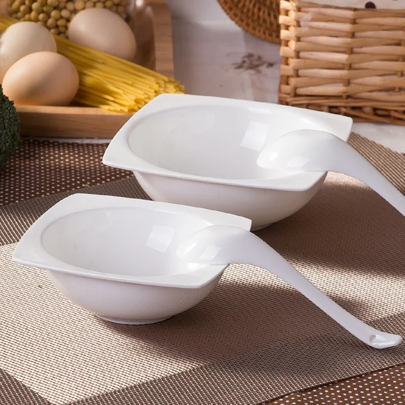 

China Tianyuan Jingdezhen creative home thick soup bowl to eat dessert salad bowl microwaveable bowl