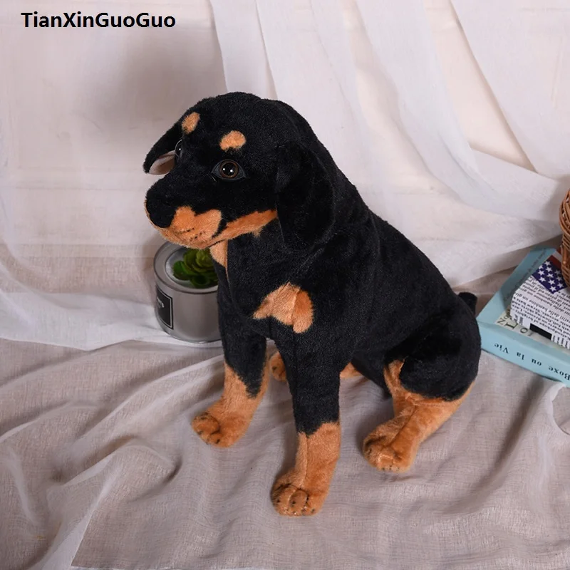 about 50cm squatting Rottweiler dog plush toy doll throw pillow birthday gift h2303