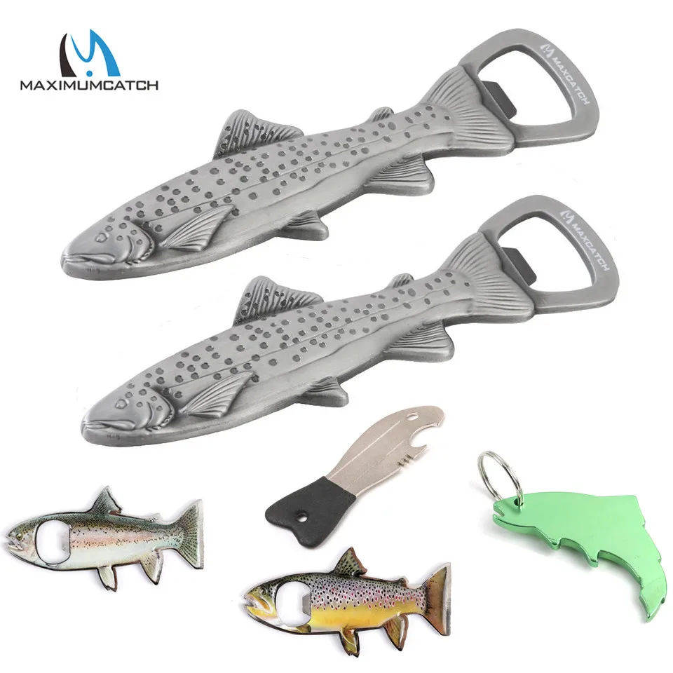 Maximumcatch 2pc Magnetic Fishing Bottle Opener Fish Pattern Fishing Accessory