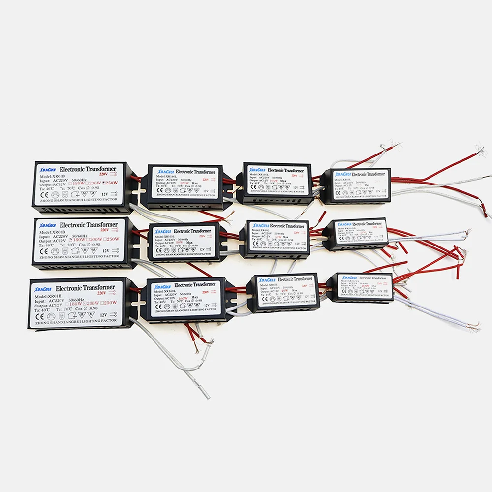 AC 12V Electronic Transformer 20W 40W 60W 80W 105W 120W 160W 180W 200W 250W For Halogen lamp & Crystal Lamp G4 Light Beads 1PCS