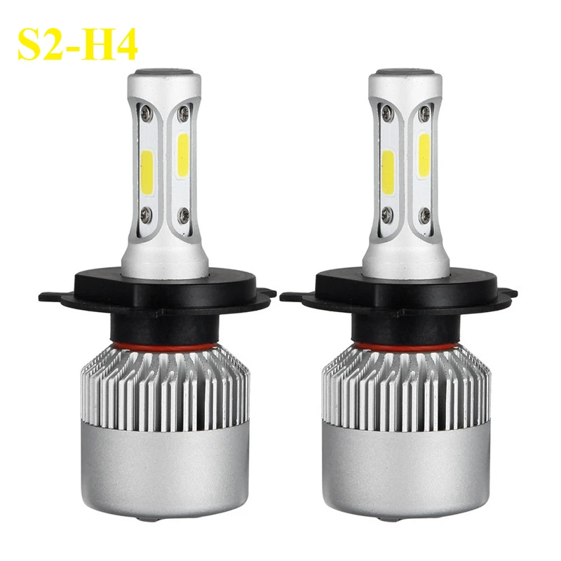 ECAHAYAKU 2 Pcs S2 Car Led Headlights H7 H4 36W 3800lm Hi/Low Light Bulbs H1 H3 H11 9006 9005 6500K COB headlamp bulbs Fog Light