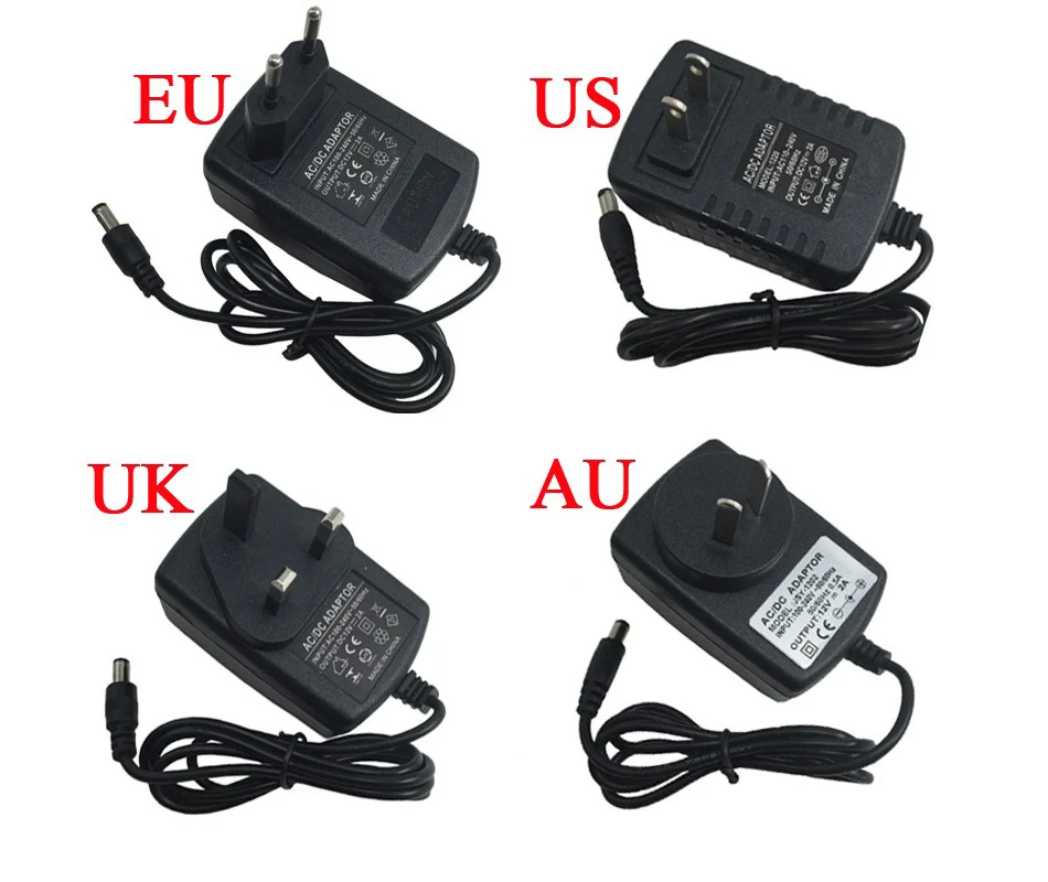 Imagem -04 - Adaptador de Fonte de Alimentação com Led 12v dc Transformador de Energia Ac110v 220v para Iluminação 1a 2a 3a 5a 10a 20a para Câmera Cctv Tomada eu e us